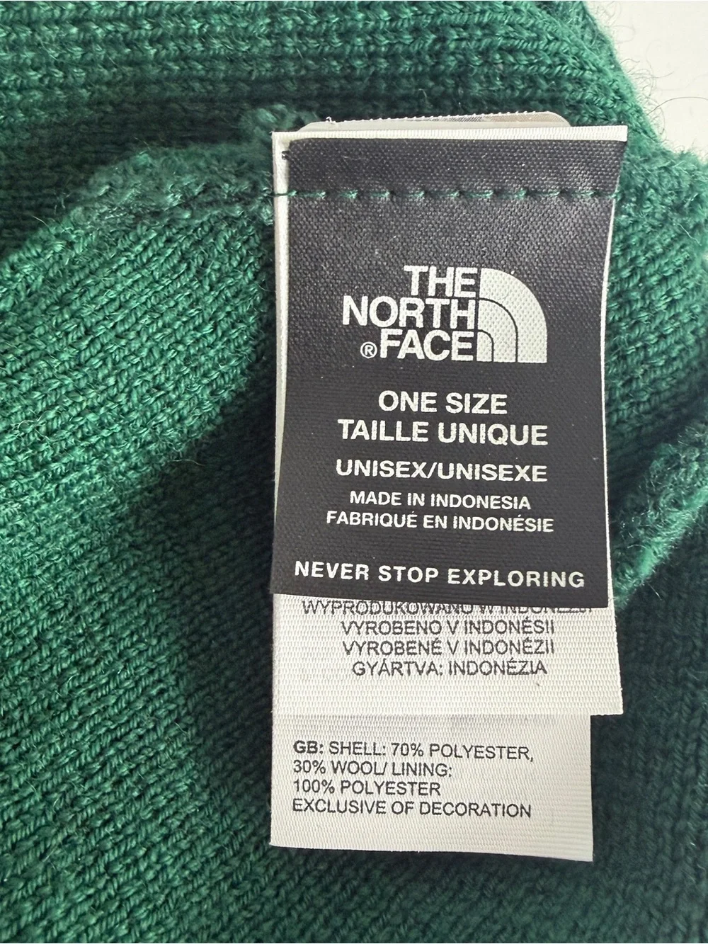 The North Face Dark Green Beanie wool one size